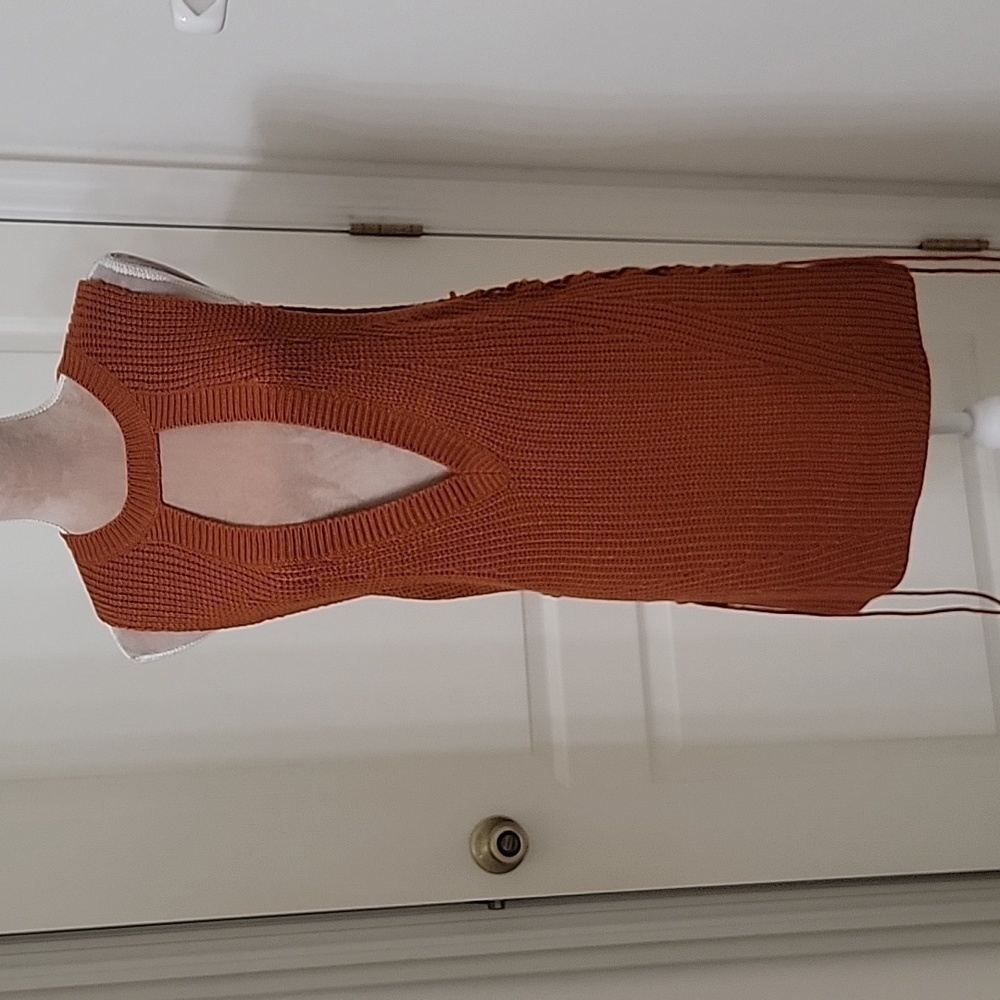 Forever 21, Size S, Burnt Orange / Rust Brown Sleeveless Knit Sweater Dress, EUC